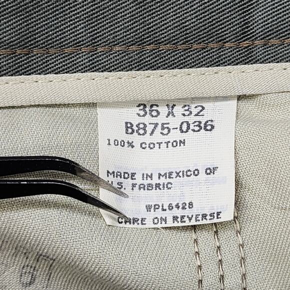 Wrangler Pants Mens 36X32 Gray Timber Creek Pleated Wrinkle Free Khakis Cotton - Picture 5 of 11